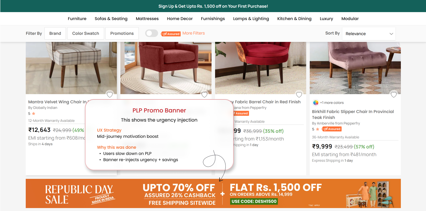 Promotional banner UX issue